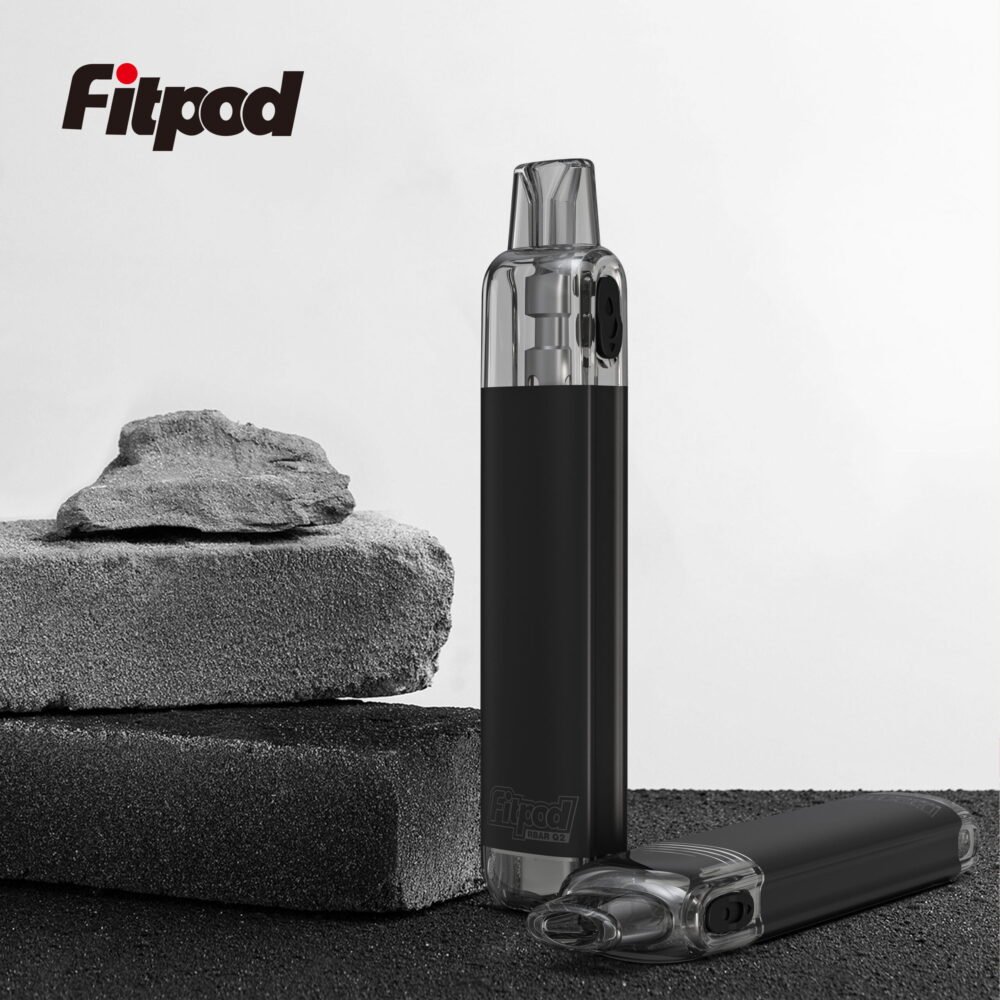 黑色场景图3(1) Fitpod RBAR Q2 可重複注油一次性|拋棄式小煙 Type-C充電便攜式
