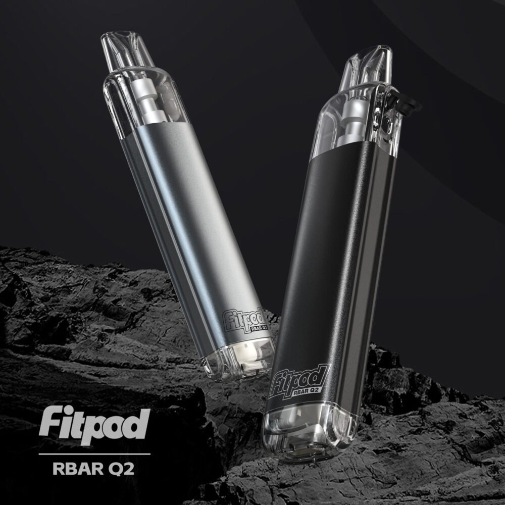 黑色+枪色场景图2(1) Fitpod RBAR Q2 可重複注油一次性|拋棄式小煙 Type-C充電便攜式